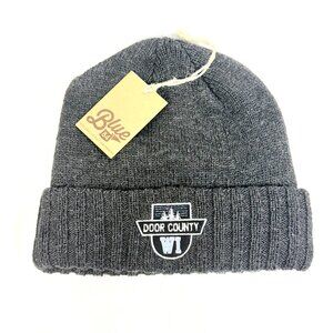 Blue 84 Door County WI Knit Gray Beanie Hat - OSFM - NWT